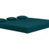 AMATA Instant 3 Seater Foldable Sofa Cum Bed Ocean bluesuede Velvet Fabric with 2 Pillow Perfect for Home Living Office Room and Guests (3 Year Warranty) (Ocean Blue,