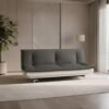 Torque Siesta 3 Seater Sofa Cuma Bed for Sleeping - Grey & White | Premium Suede Fabric Sofa Cum Bed