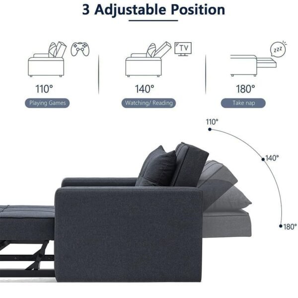 FURNY Tressa 2 Seater Fabric Pull-Out Sofa Cum Bed (Tealish Green) -