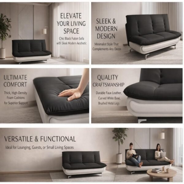 Torque Siesta 3 Seater Sofa Cuma Bed for Sleeping - Grey & White | Premium Suede Fabric Sofa Cum Bed