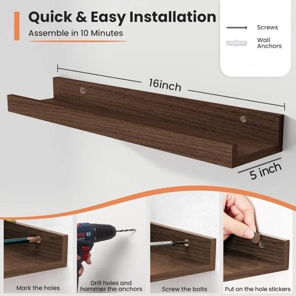 Engineered Wood Floating Picture Ledge Shelves,