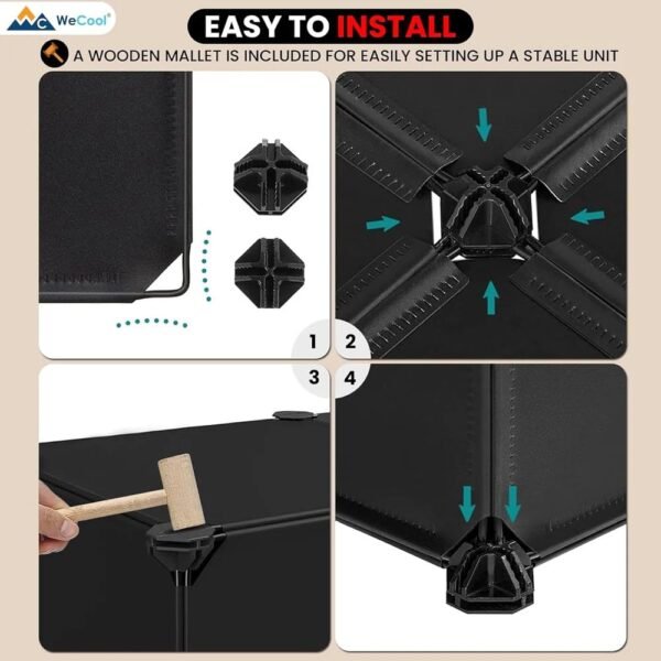 WeCool SR-B12 Upgraded Shoe Rack for Home Plastic, Portable Shoe Rack with Dustproof Door for Heels/Slippers/Boots, 12-Layer Shoe