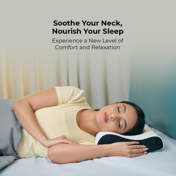 Memory Foam Cervical Neck Pillow | 2 Years Warranty | Pain Relief Sleep,