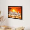 ArtX Paper 7 Horses Vastu Frame Wall Art Painting, White Running Horses On Water