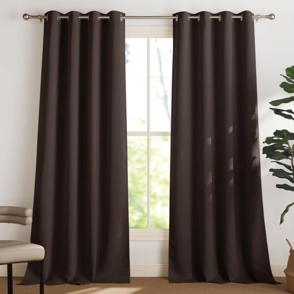 Blackout Curtain for Window 4 Feet | Thermal Insulated Modern Window Curtain with Rings for Living Room &