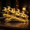 UAG Exports Golden 7 Running Horses Statue 19 Inch | Vastu Feng Shui Horse Showpiece for Home & Office Decor | Symbol of Success,