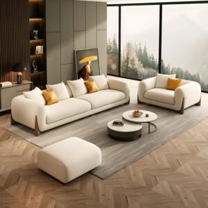 Velvet Contemperory Sofa with Cushion Chaise Lounge Sectional Sofa Perfect for Living Room & Bedroom Guests Home & Office